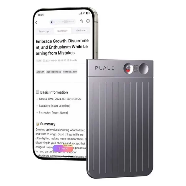 ضبط‌کننده هوشمند و کوچک PLAUD NOTE