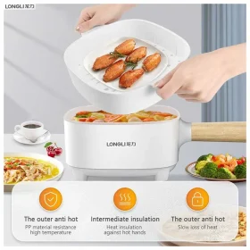 قابلمه برقی چندکاره LONGLI با ظرفیت 2 لیتر و توان 1000 وات