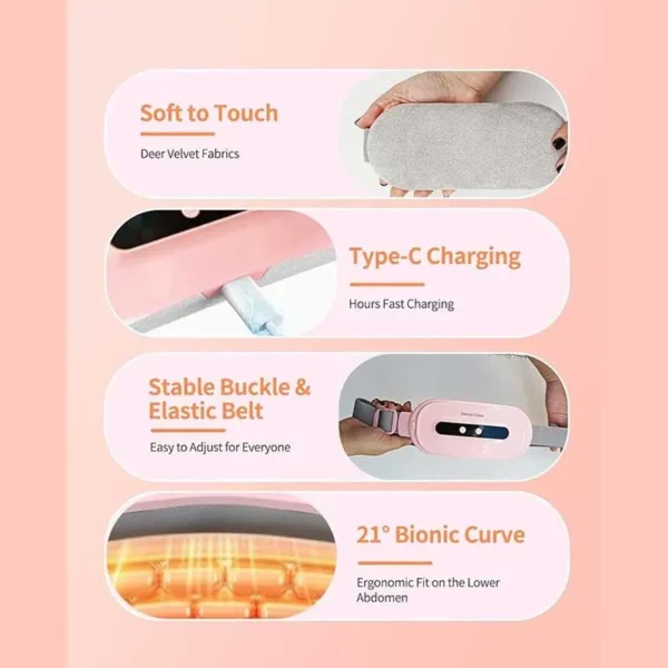 کمربند گرمایشی و ماساژور شارژی مخصوص درد قاعدگی مدل Dexun Glow