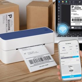 پرینتر حرارتی برچسب با بلوتوث PM-241-BT همراه پایه ی رولِ لیبل