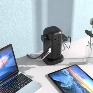 چند راهی برق و شارژر پاورولوژی مدل 12 AC Sockets GaN Tower Hub