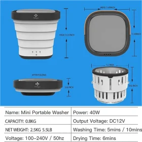 لباسشویی تاشو سطلی قابل حمل مینی MOYU