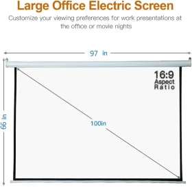 پرده نمایش پروژکتور موتوردار ۱۰۰ اینچی