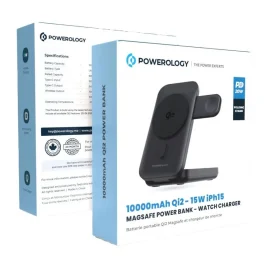 پاوربانک MagSafe Powerology Qi2 با ظرفیت ۱۰۰۰۰ میلی‌آمپر ساعت