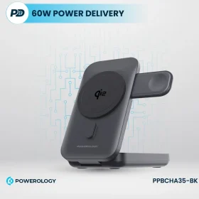 پاوربانک MagSafe Powerology Qi2 با ظرفیت ۱۰۰۰۰ میلی‌آمپر ساعت