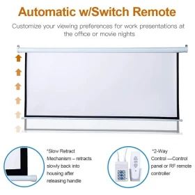 پرده نمایش پروژکتور موتوردار ۱۰۰ اینچی