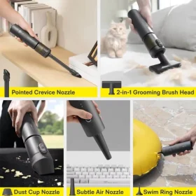 جارو شارژی و دمنده هوا هوتو مدل HOTO Autocare Air Duster & Vacuum