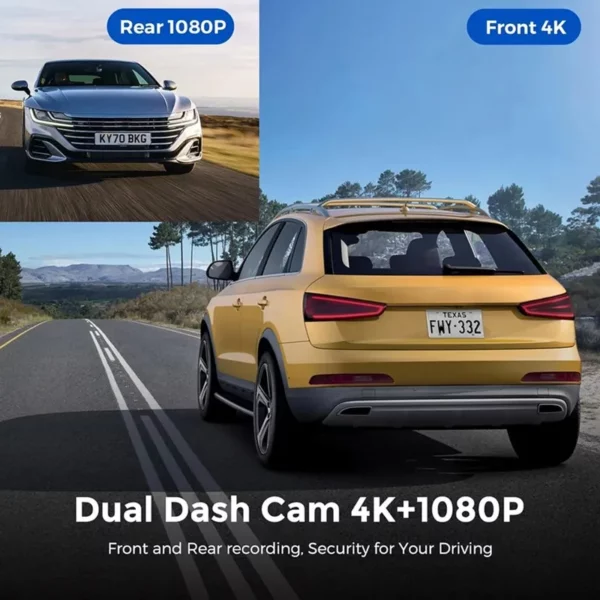 دوربین ثبت وقایع خودرو مدل دیسکاوری 4k fromt rear dash cam