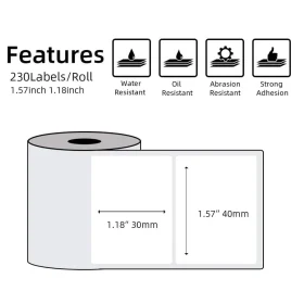 لیبل حرارتی شفاف برند phomemo طول ۴۰ عرض ۳۰ میلیمتر