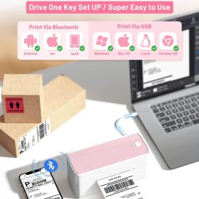 پرینتر حرارتی برچسب با بلوتوث PM-241-BT همراه پایه ی رولِ لیبل