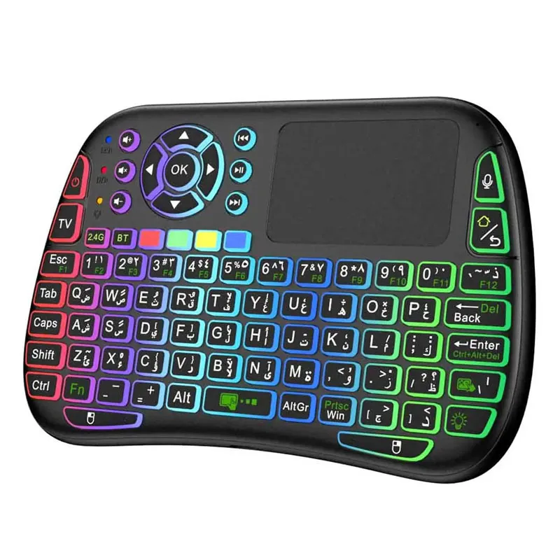 کیبورد و ماوس بی‌سیم پرودو مدل Universal Remote با نور RGB