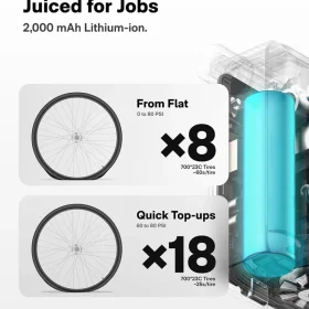 پمپ باد برقی قابل حمل هوتو مدل HOTO Mini Bike Tire Pump
