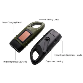 چراغ‌قوه خورشیدی دستی Hand Crank