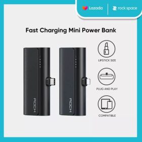 پاوربانک کوچک کپسولی 18w type-c pdبرند ROCK