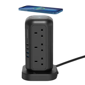 چند راهی برق و شارژر پاورولوژی مدل 12 AC Sockets GaN Tower Hub