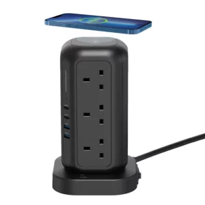 چند راهی برق و شارژر پاورولوژی مدل 12 AC Sockets GaN Tower Hub