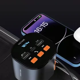 شارژر فندکی فست شارژ ماشین 15 وات و اف‌ام‌پلیر گرین لاین GNFMRCH50WBK