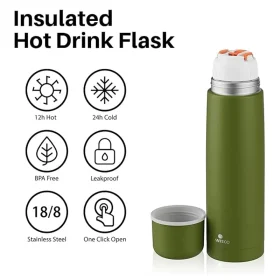 فلاسک دوجداره سانتکو 1000 میلی لیتری مدل VISEU کد HB-1000(WC)