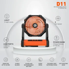 پنکه شارژی کمپینگ و چندکاره PANERGY D11