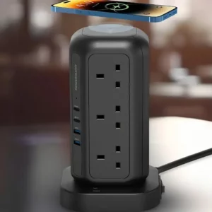 چند راهی برق و شارژر پاورولوژی مدل 12 AC Sockets GaN Tower Hub