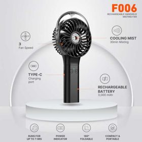پنکه دستی شارژی با قابلیت مهپاش PANERGY F006