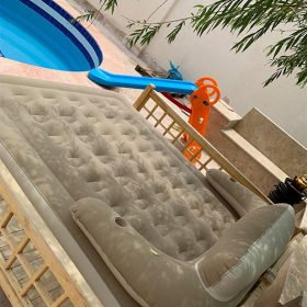 تخت خواب بادی دو نفره تاجدار با پمپ Mirakey