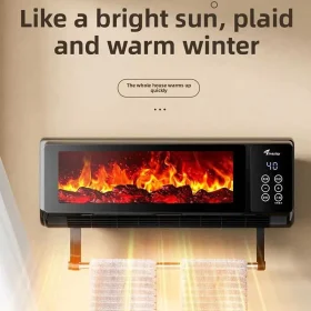 هیتر یا شومینه دیواری به همراه بند رخت مدل شعله flame