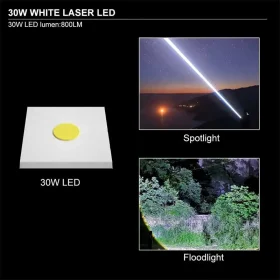 چراغ قوه قابل شارژ LED 30 وات