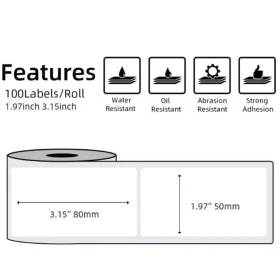 لیبل حرارتی برند phomemo عرض ۵۰ طول ۸۰ میلیمتر